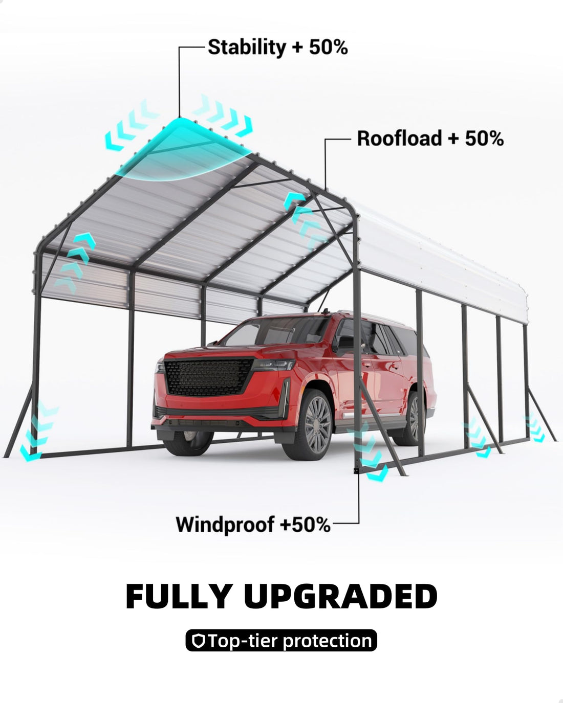 11x20x9 Ft Vertical Roof Metal Carport