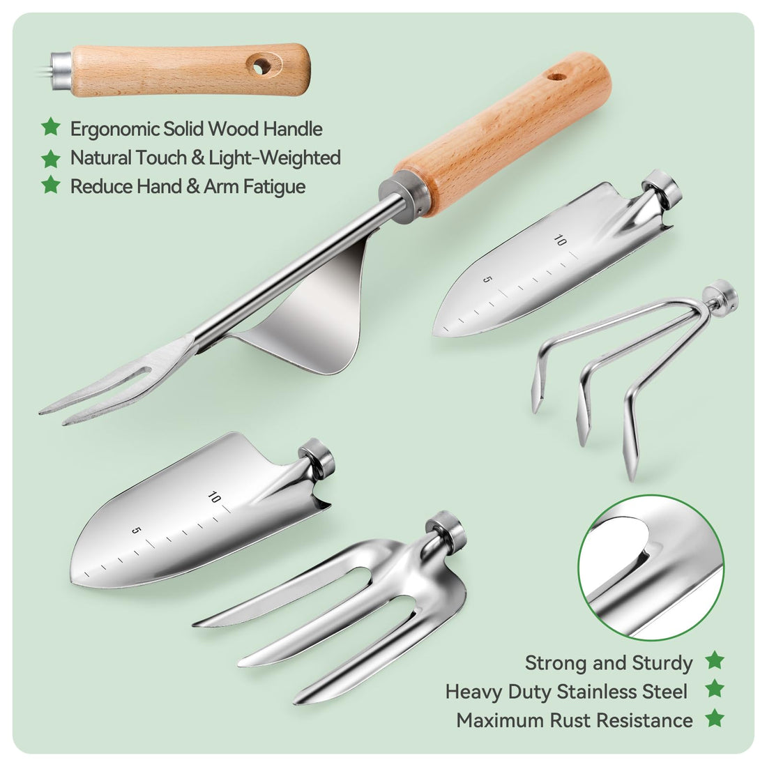 9-Piece Garden Tool Set with Bag