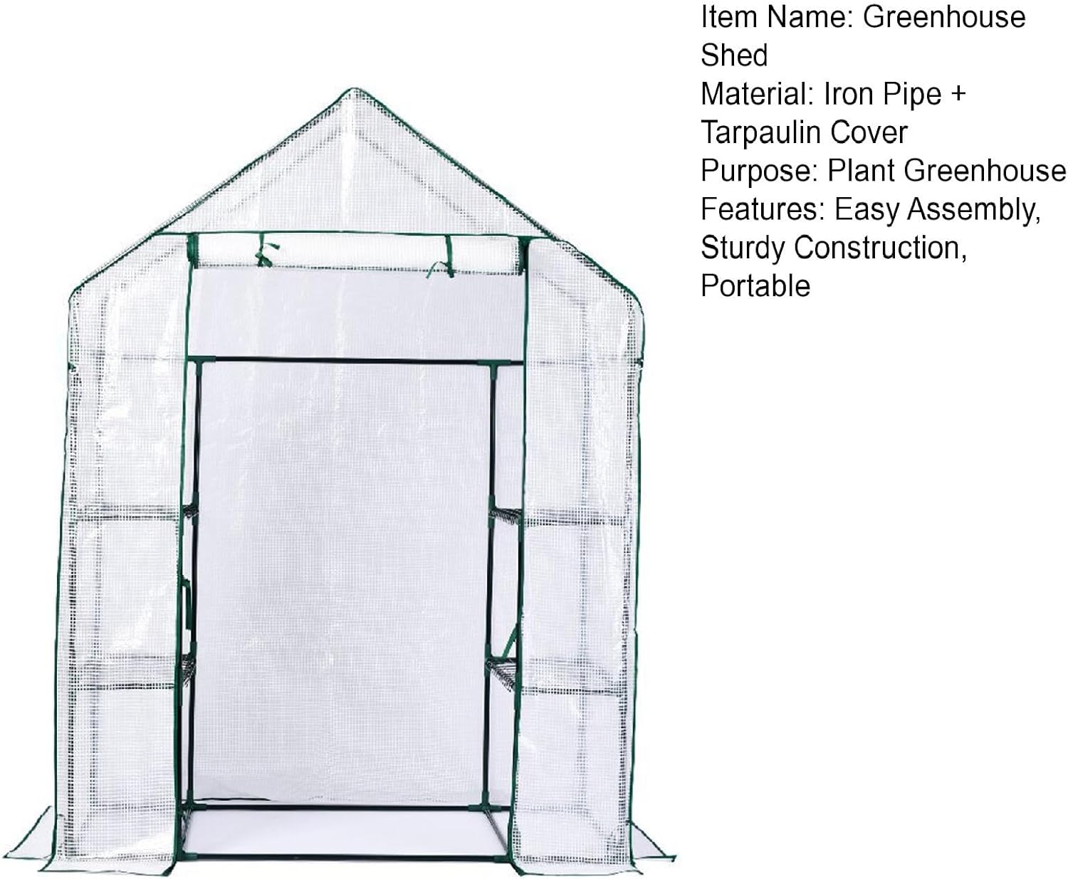 Walk-in Portable Greenhouse with Shelves