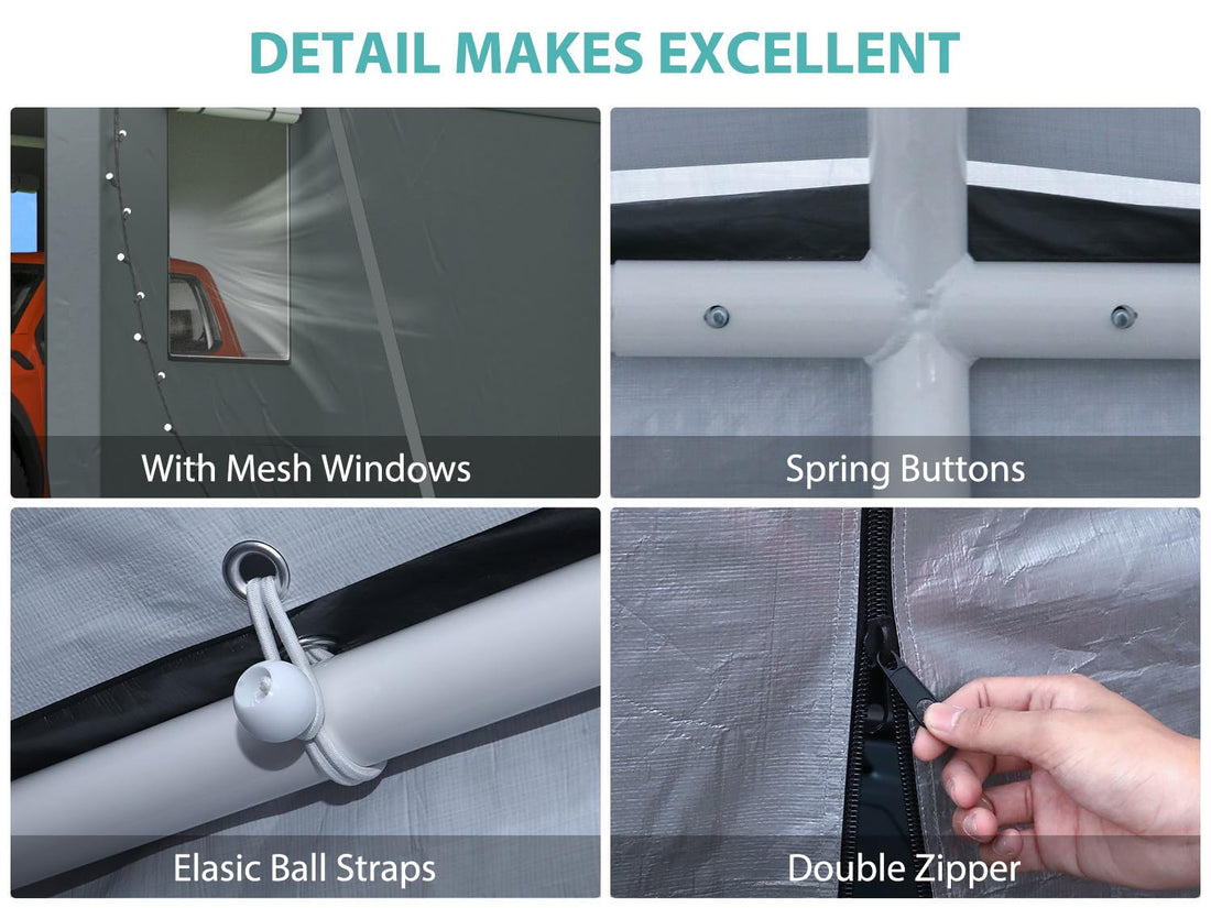 20x20 Ft 2-Car Heavy-Duty Carport