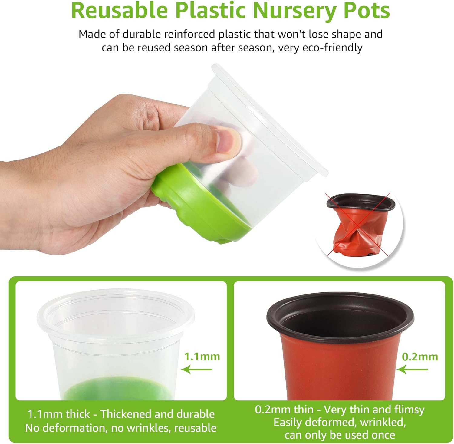 MIXC 30-Pack 4" Clear Pots