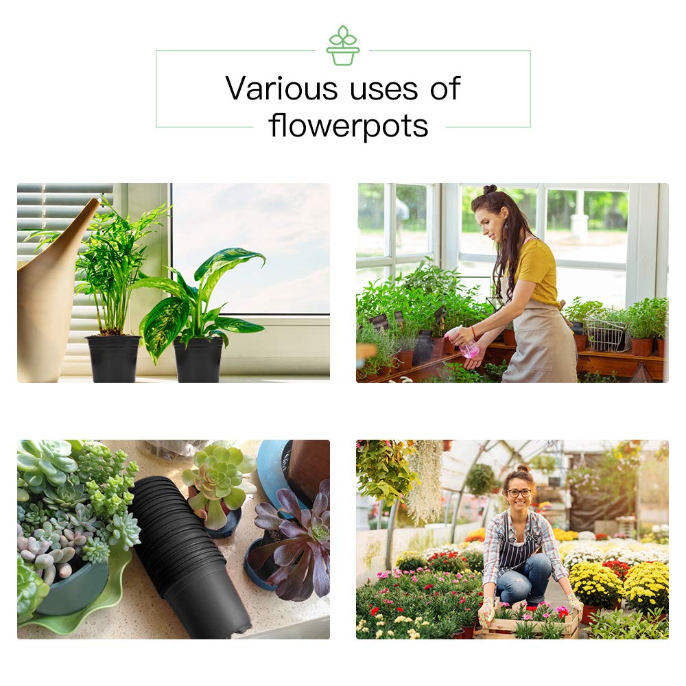 JERIA 100-Pack 0.5 Gal Nursery Pots with Labels