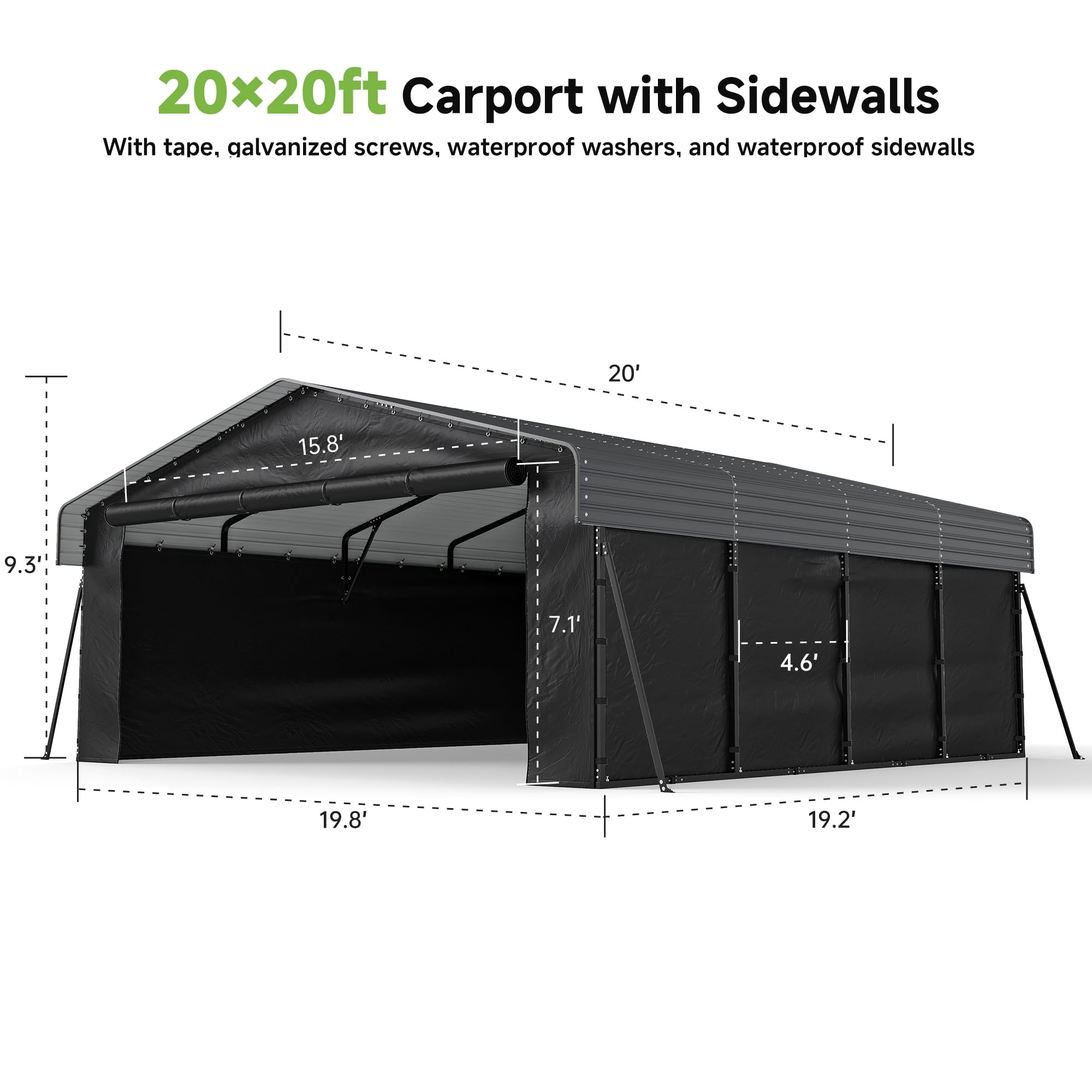 12x20 Ft Real Relax Heavy-Duty Carport