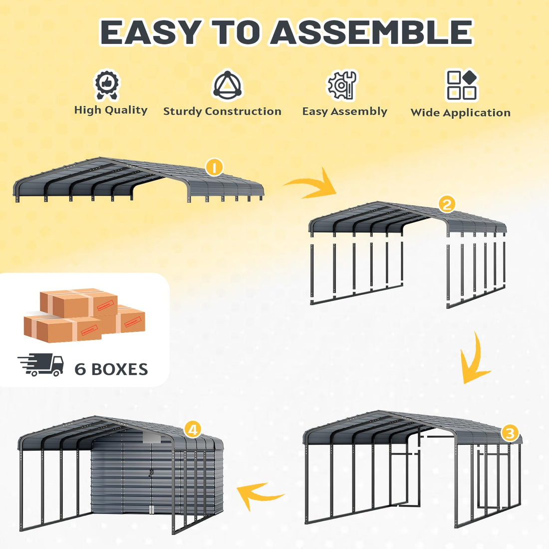 EROMMY 20x30 Ft Heavy-Duty Metal Carport