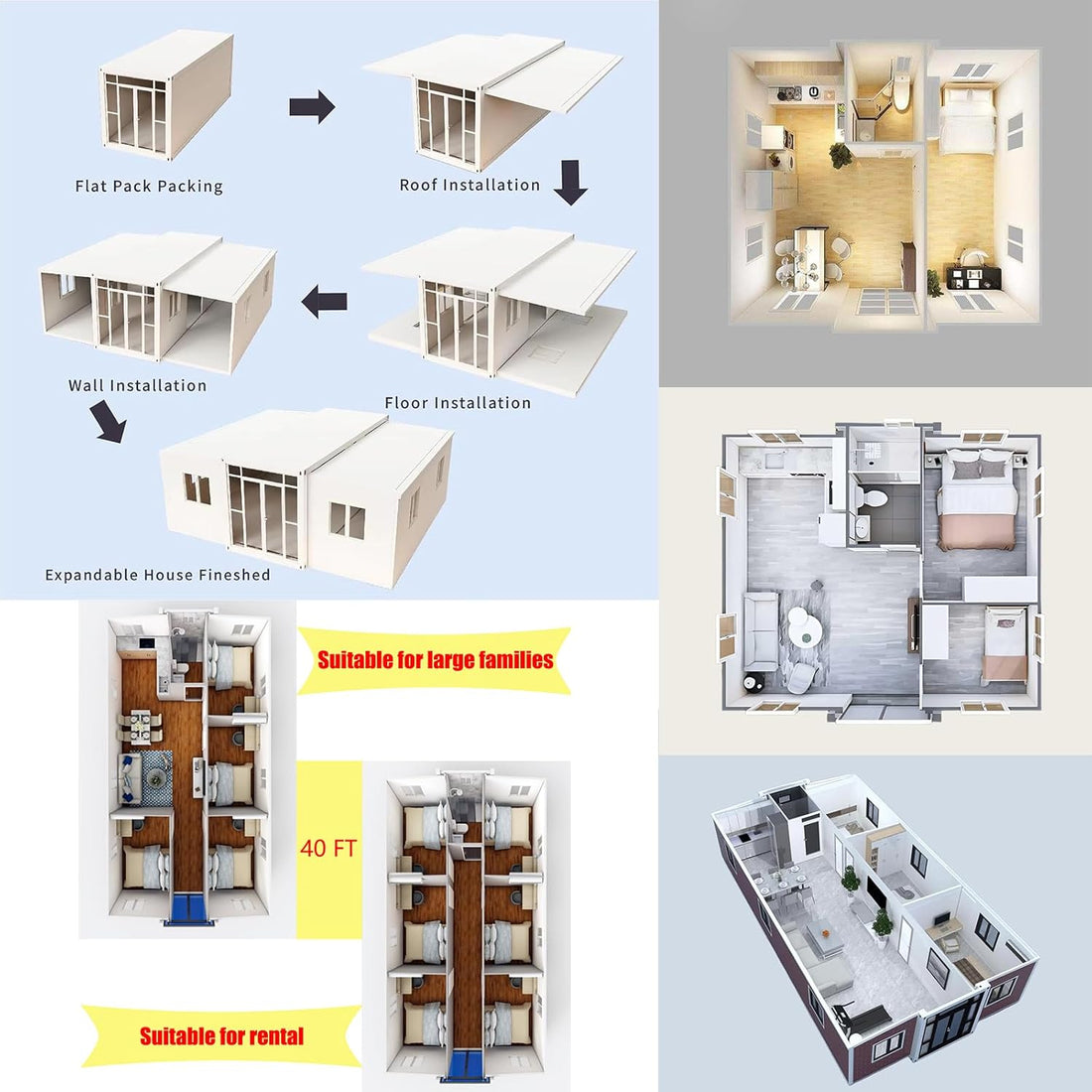 20x40 FT Prefab Foldable Tiny Home