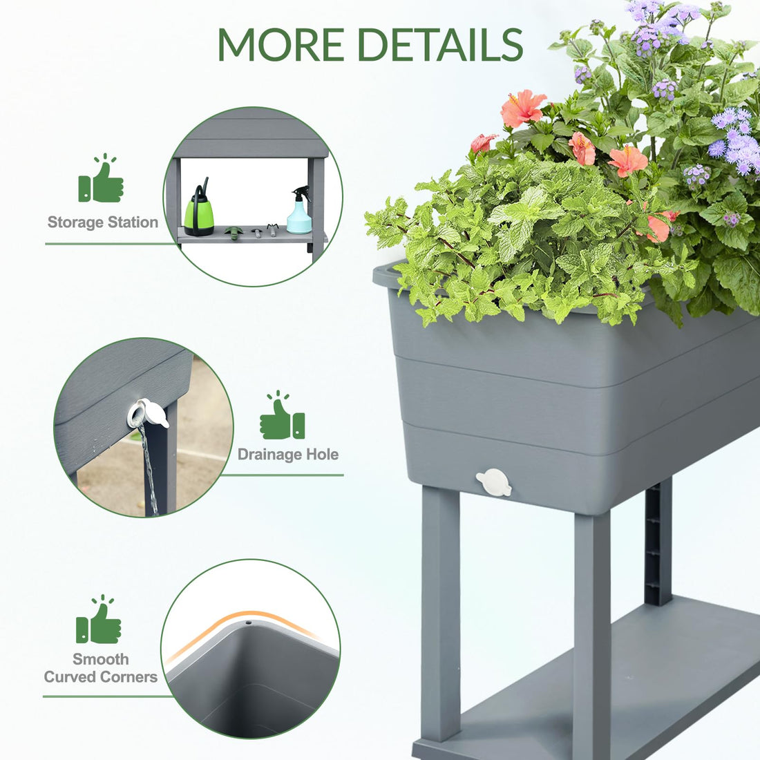 Aoodor Raised Planter Box Set of 3