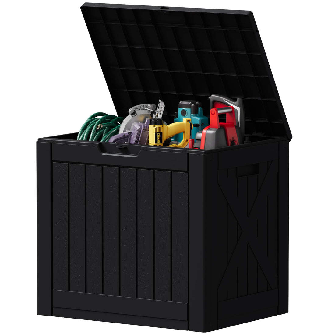 Devoko 30-Gallon Resin Deck Storage Box, Black