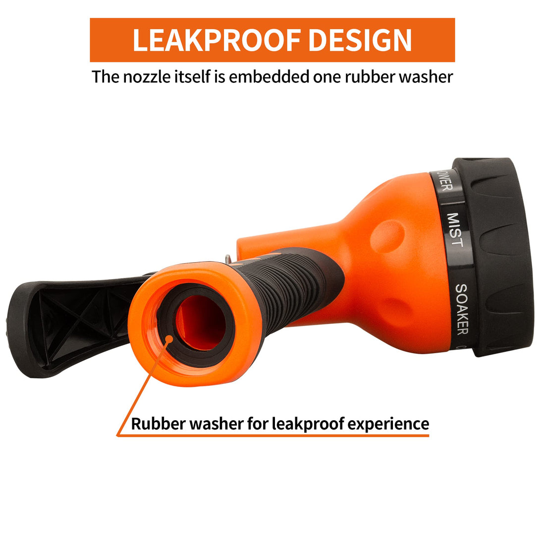 AUTOMAN Garden Hose Nozzle, 7-Pattern Spray