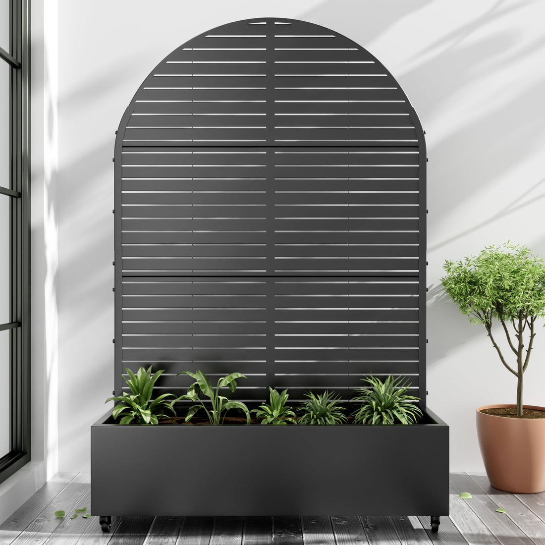 Casaphoria Metal Raised Garden Bed with Trellis