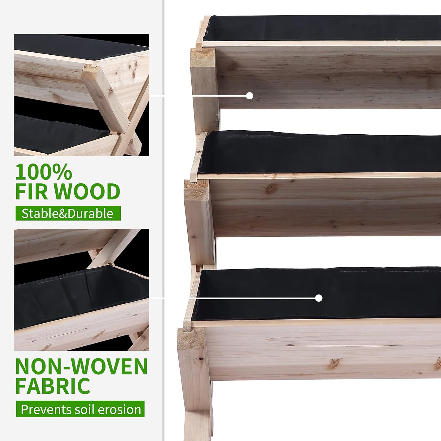 3-Tier Wooden Vertical Raised Garden Bed
