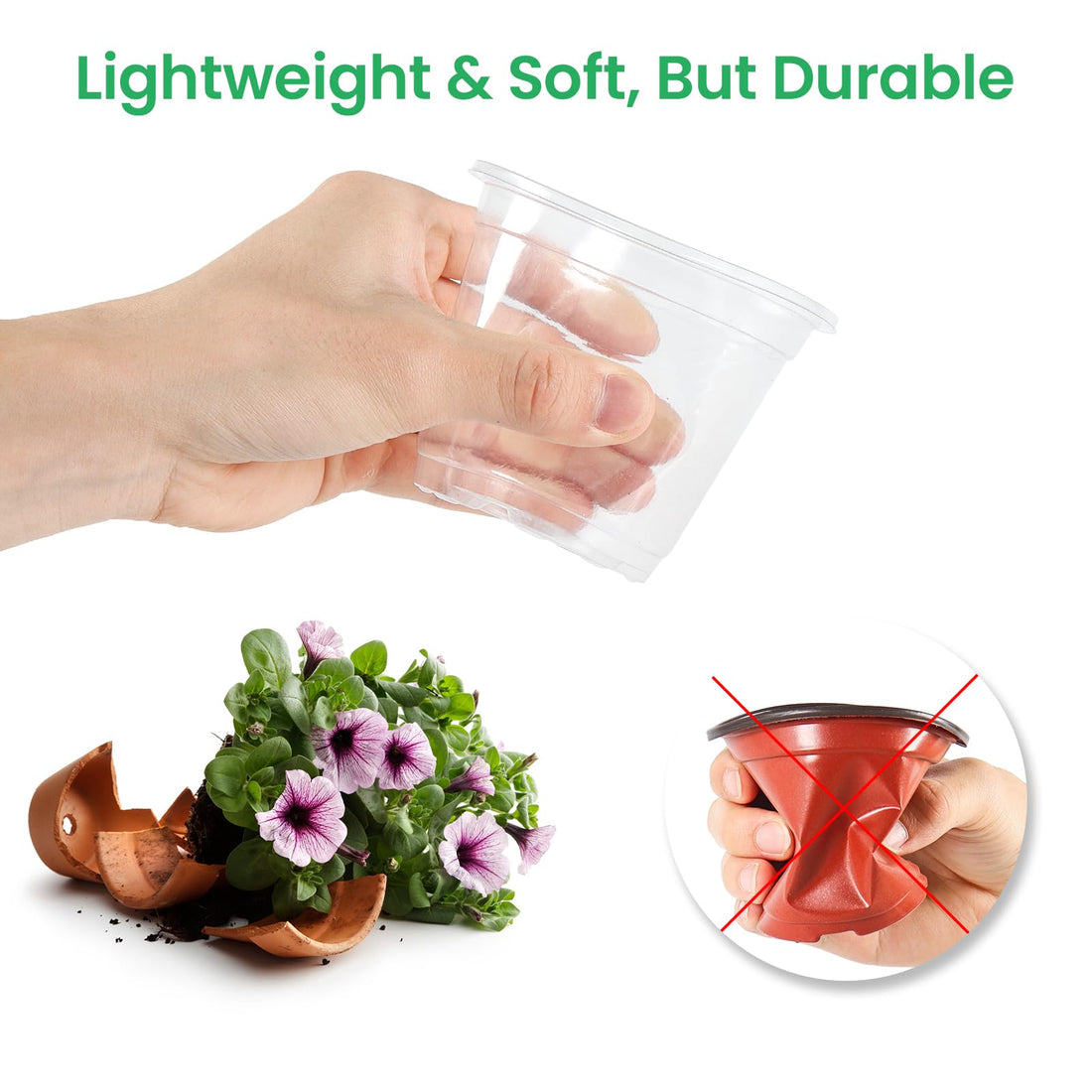 "30-Pack Clear Nursery Pots with Drainage"