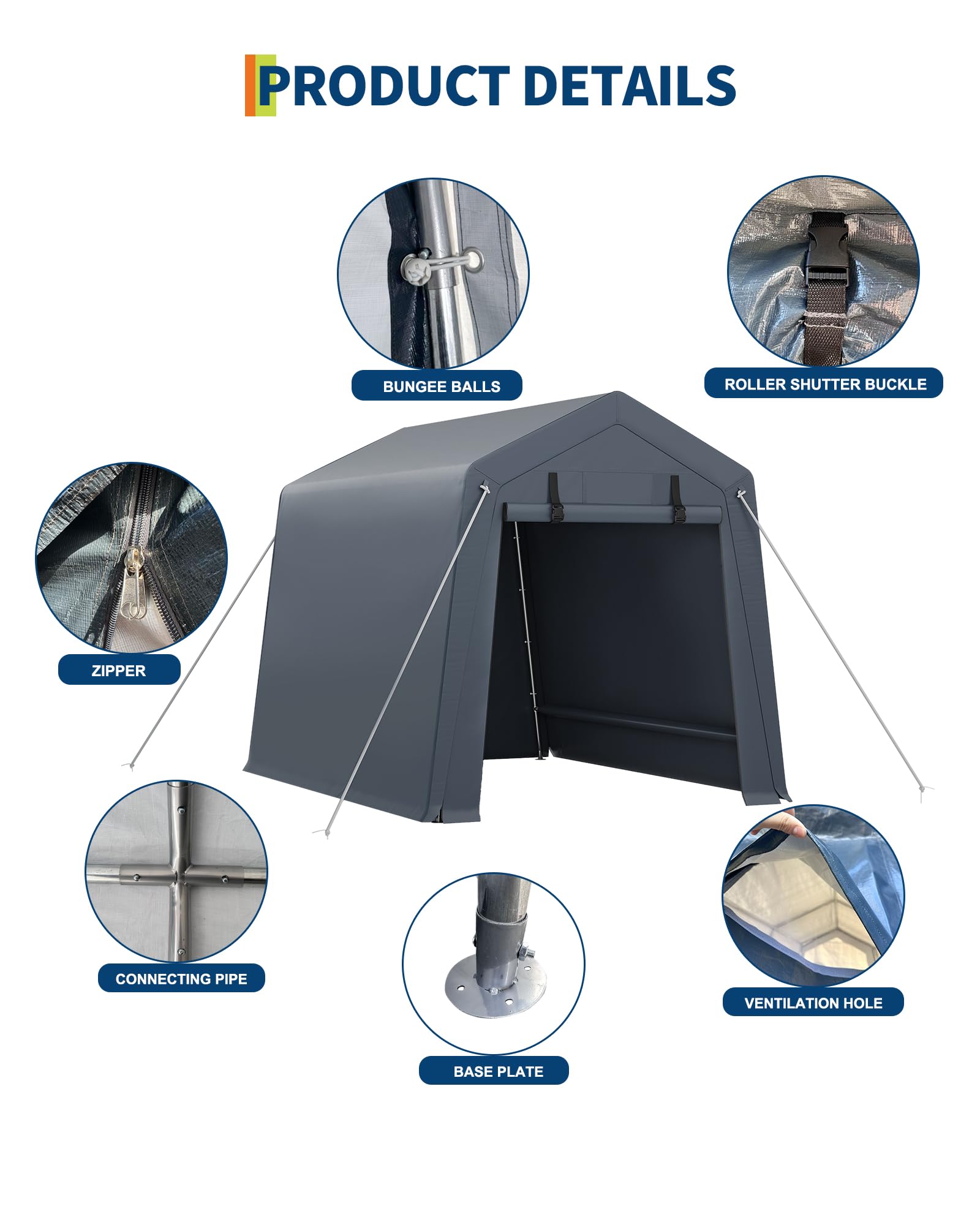 6x8 Ft Heavy-Duty Carport Tent