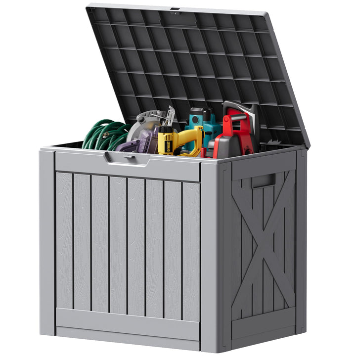 Devoko 30-Gallon Resin Deck Storage Box, Black