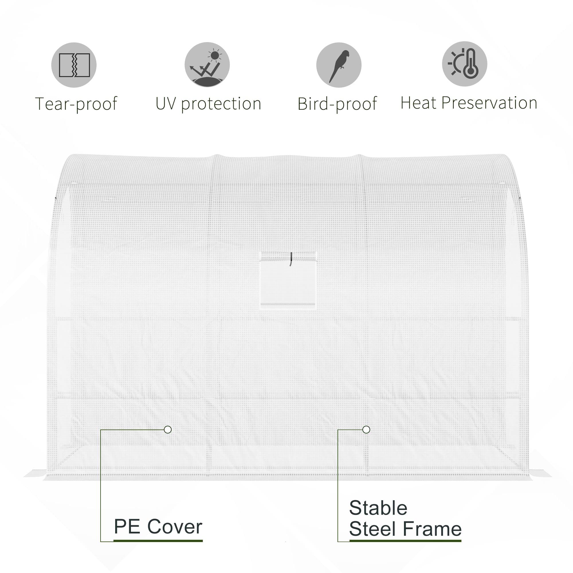 Outsunny 10'x5'x7' Lean-To Walk-in Greenhouse