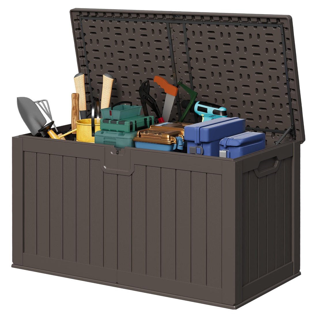 Devoko 30-Gallon Resin Deck Storage Box, Black