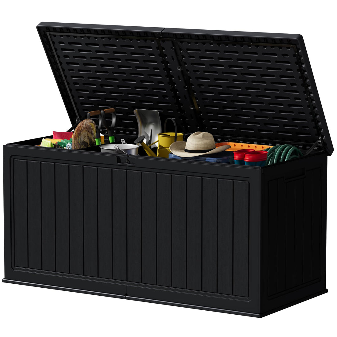 Devoko 30-Gallon Resin Deck Storage Box, Black