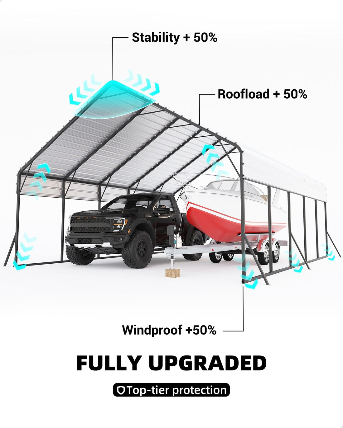 11x20x9 Ft Vertical Roof Metal Carport