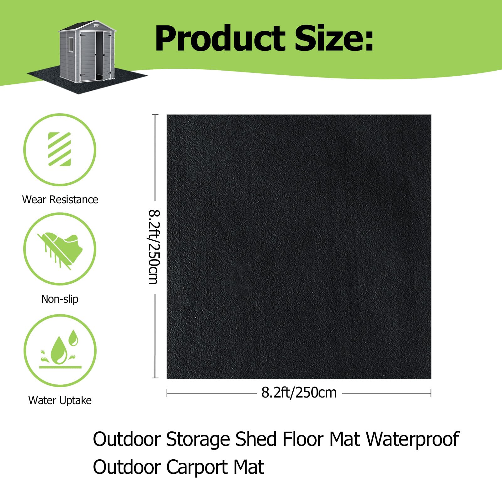 6x8 Ft Outdoor Storage Shed Floor Mat