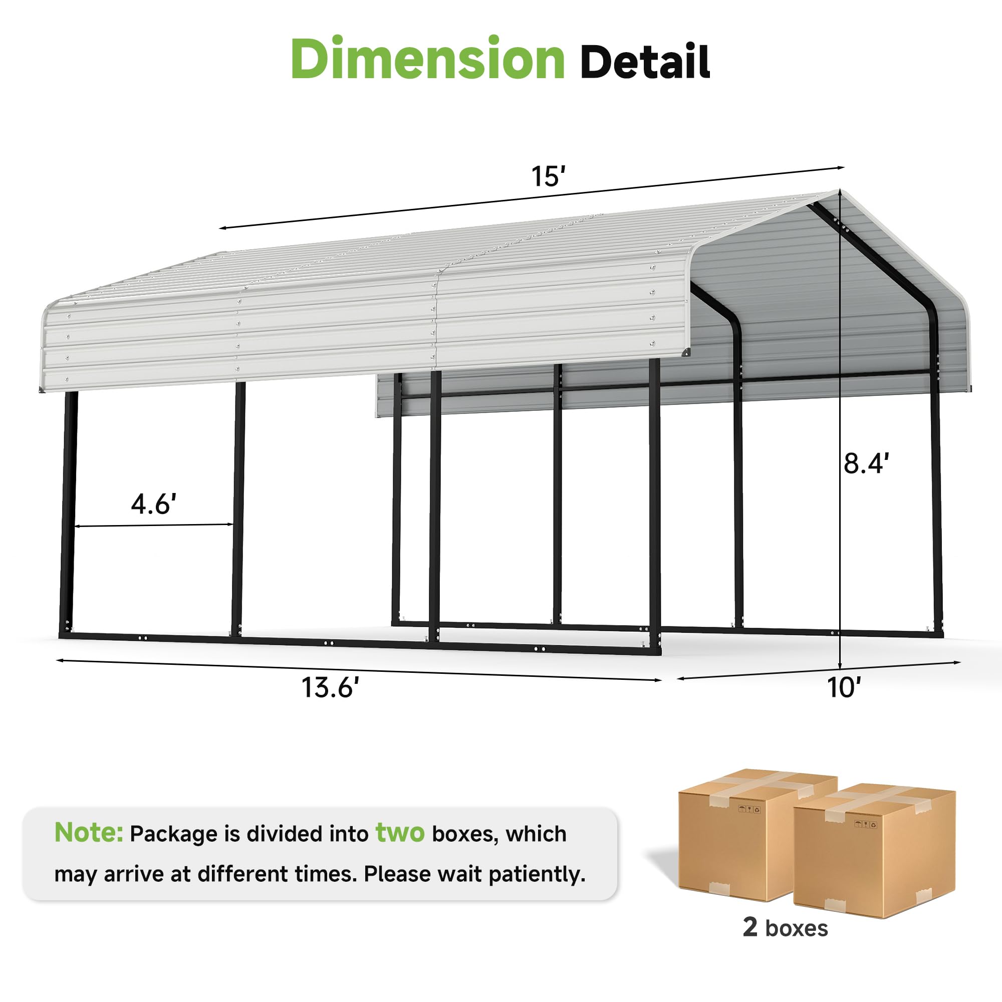 12x20 Ft Real Relax Heavy-Duty Carport