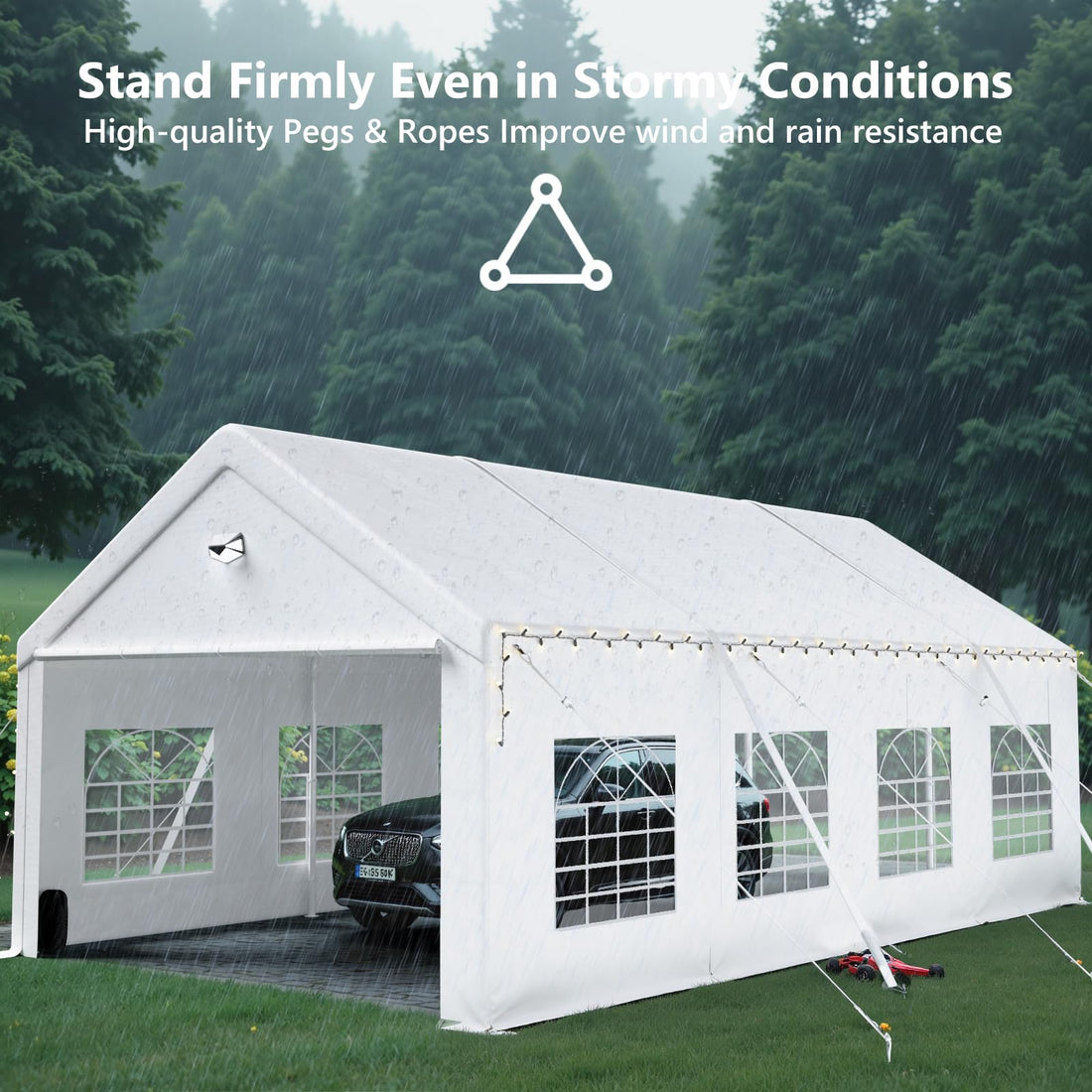 20x20 Ft 2-Car Heavy-Duty Carport
