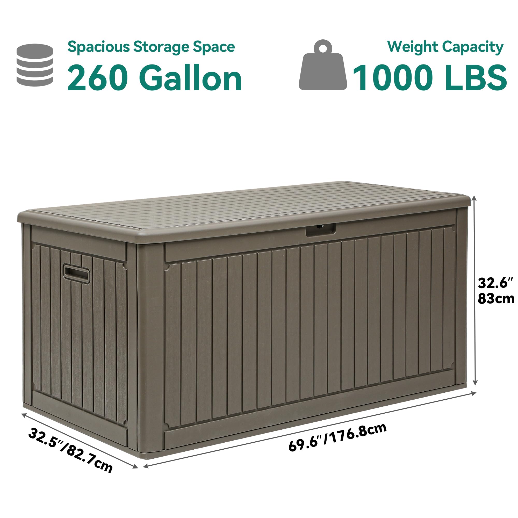YITAHOME 260-Gallon Double-Wall Deck Box