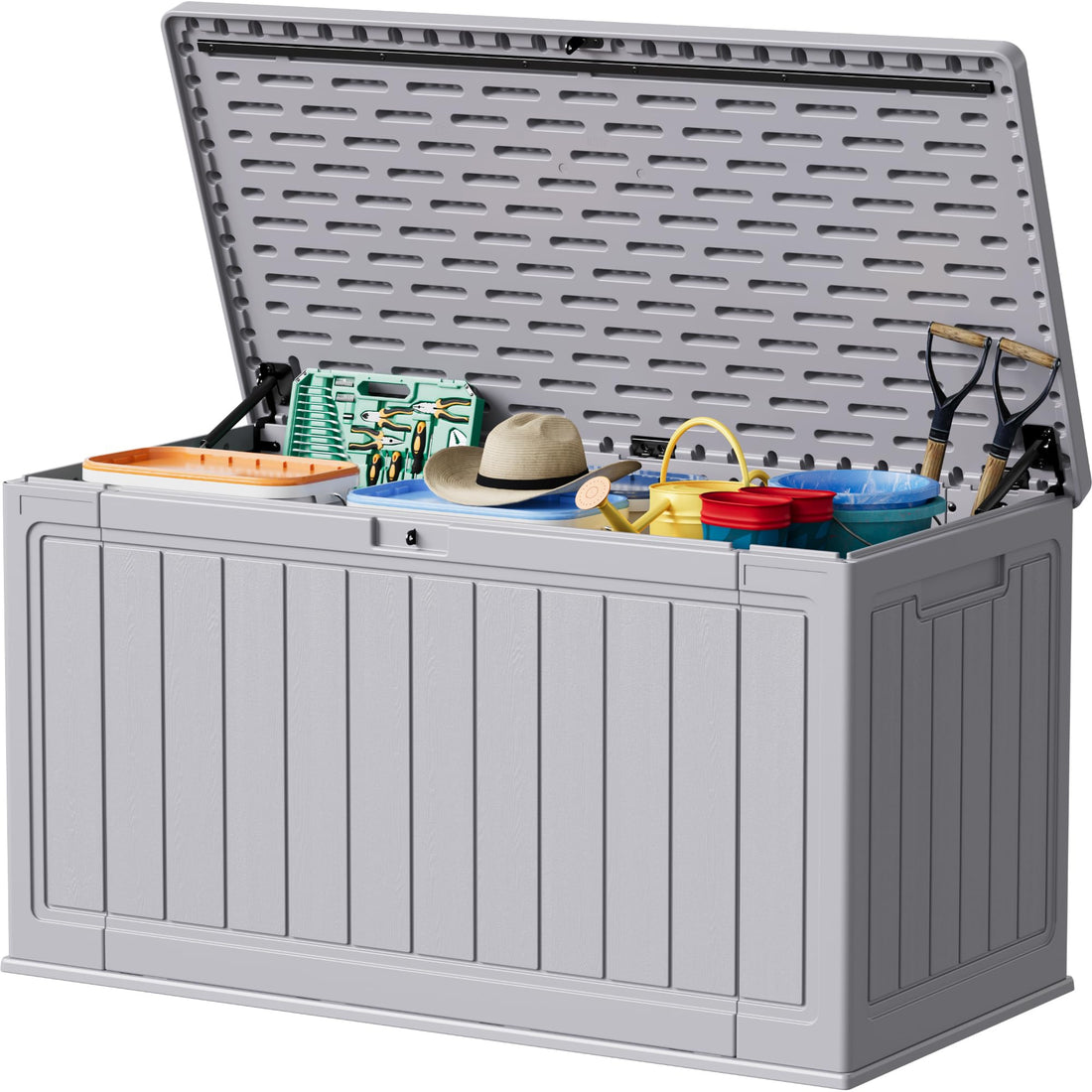 Devoko 30-Gallon Resin Deck Storage Box, Black