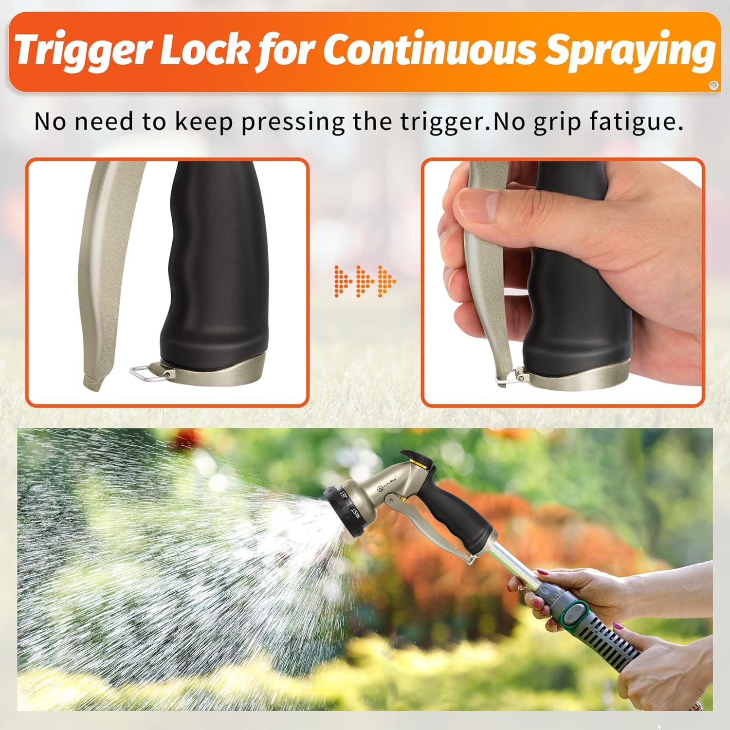 AUTOMAN Garden Hose Nozzle, 7-Pattern Spray