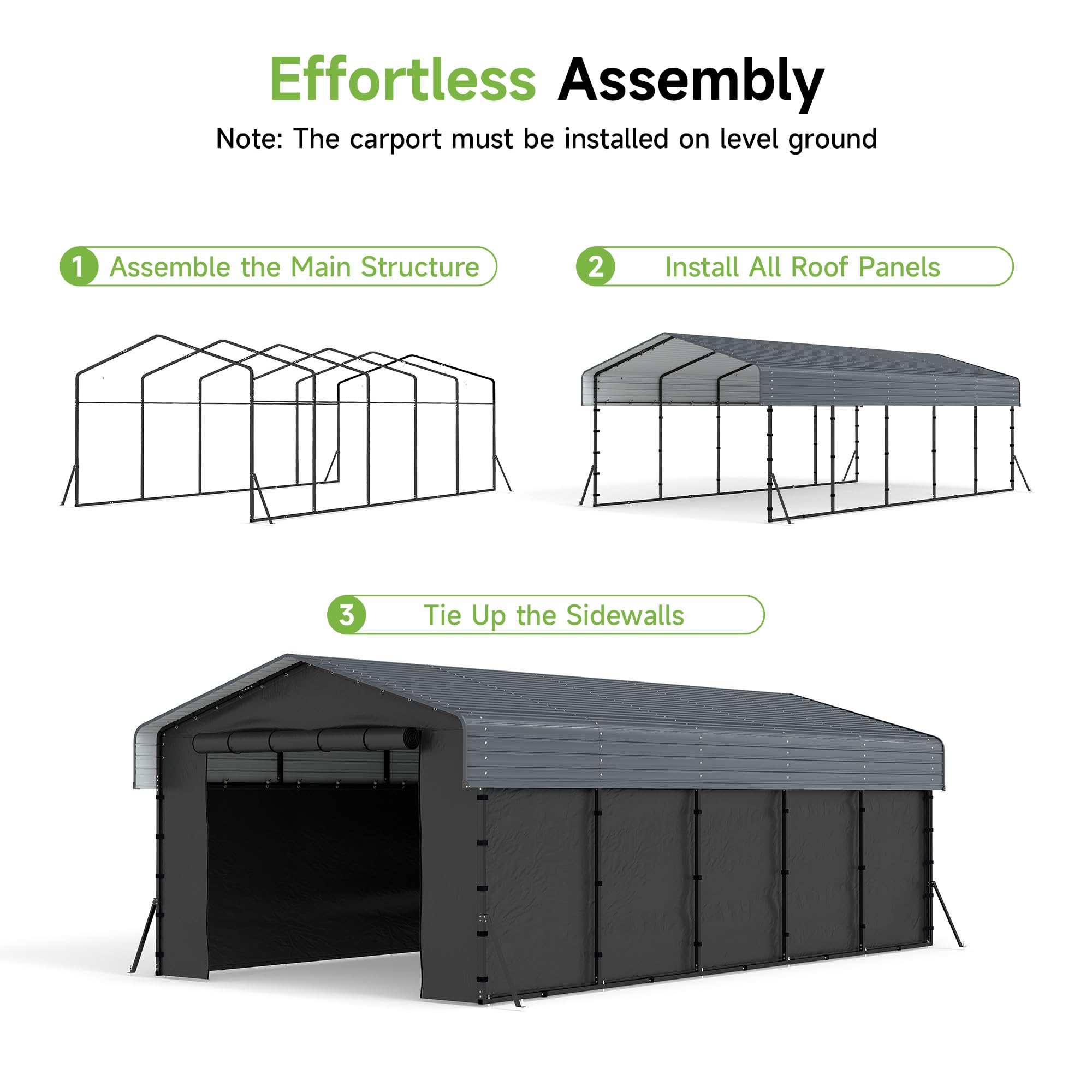 12x20 Ft Real Relax Heavy-Duty Carport
