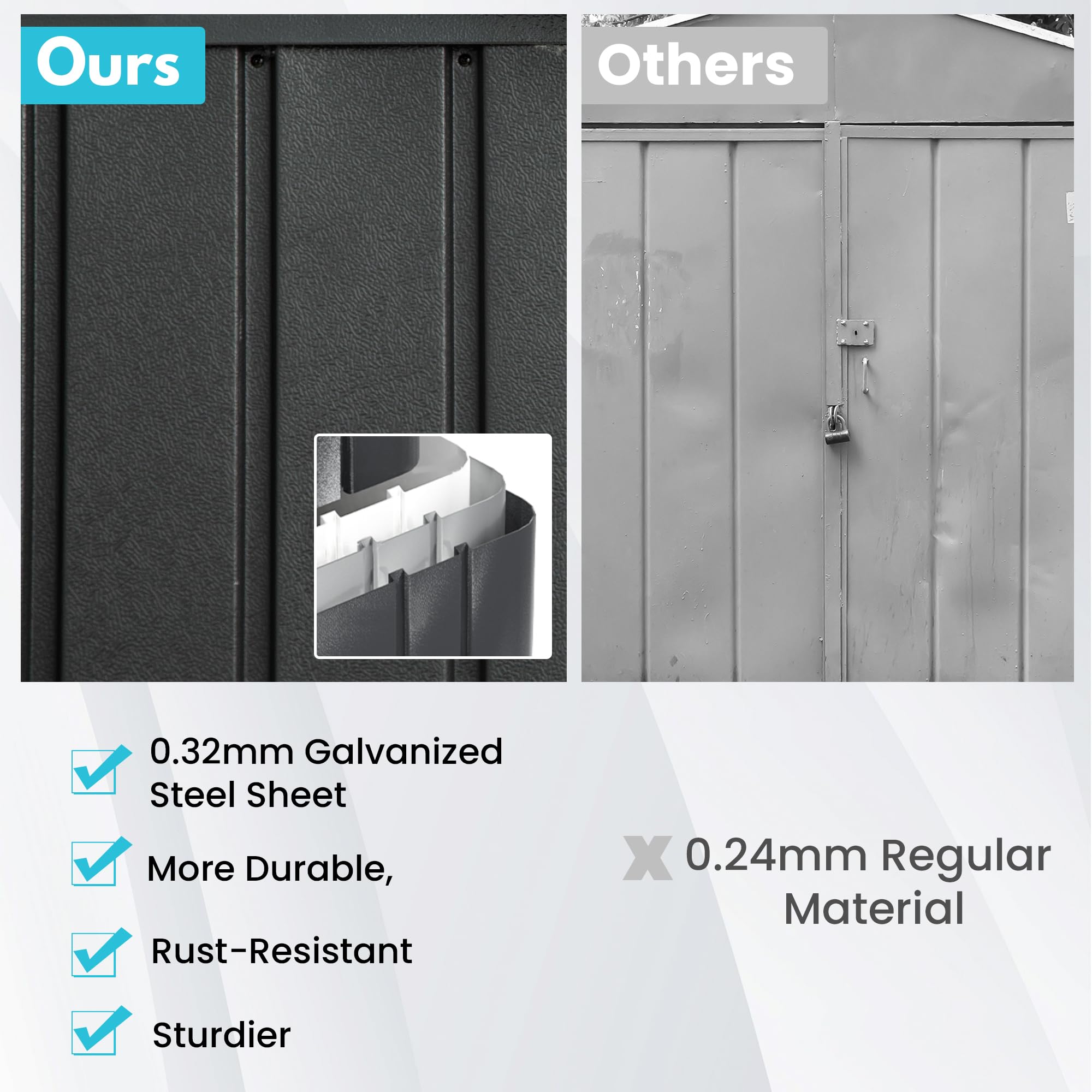 Domi 12'x25' Heavy-Duty Metal Garage Shed