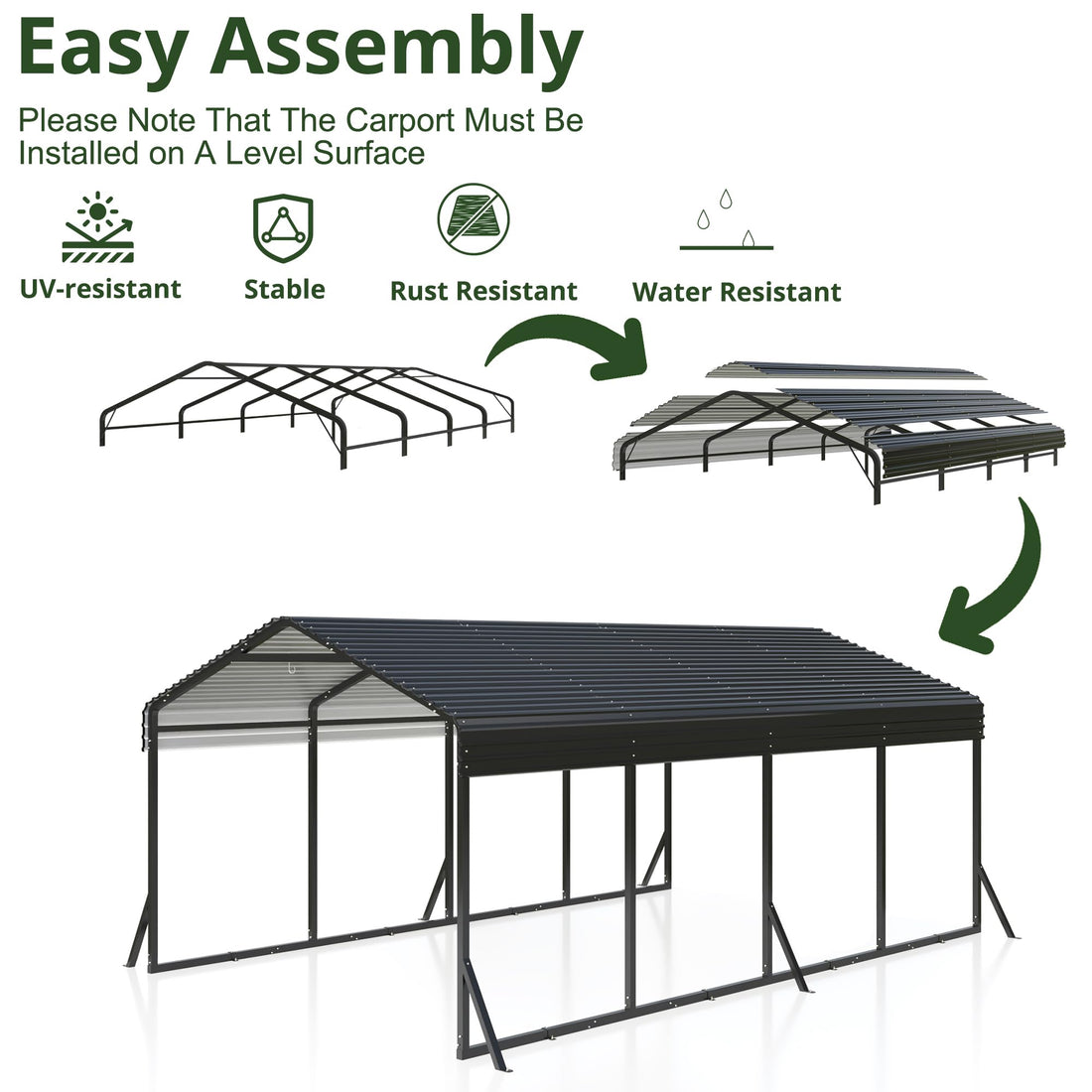 20x30 Ft Heavy-Duty Metal Carport