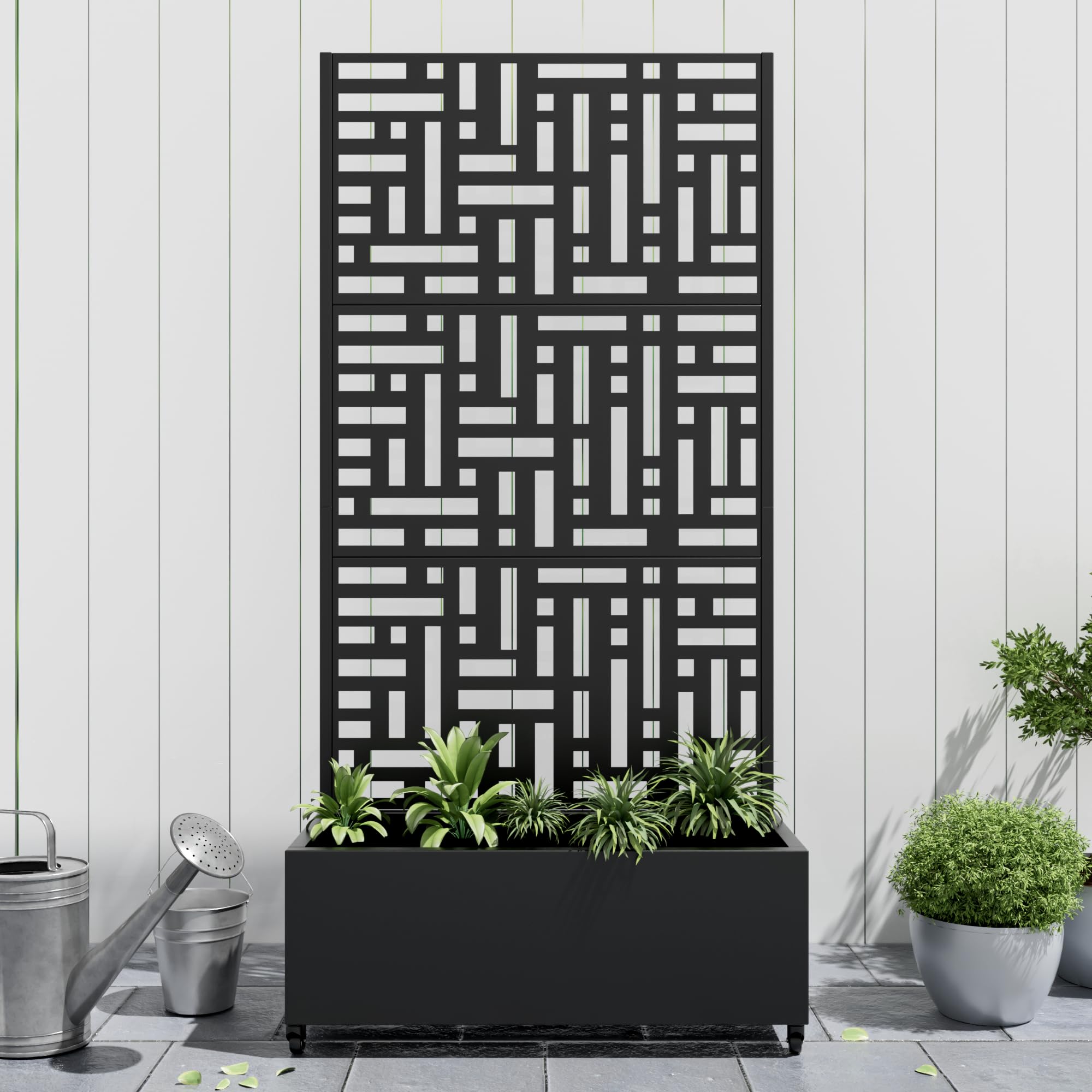 Casaphoria Metal Raised Garden Bed with Trellis