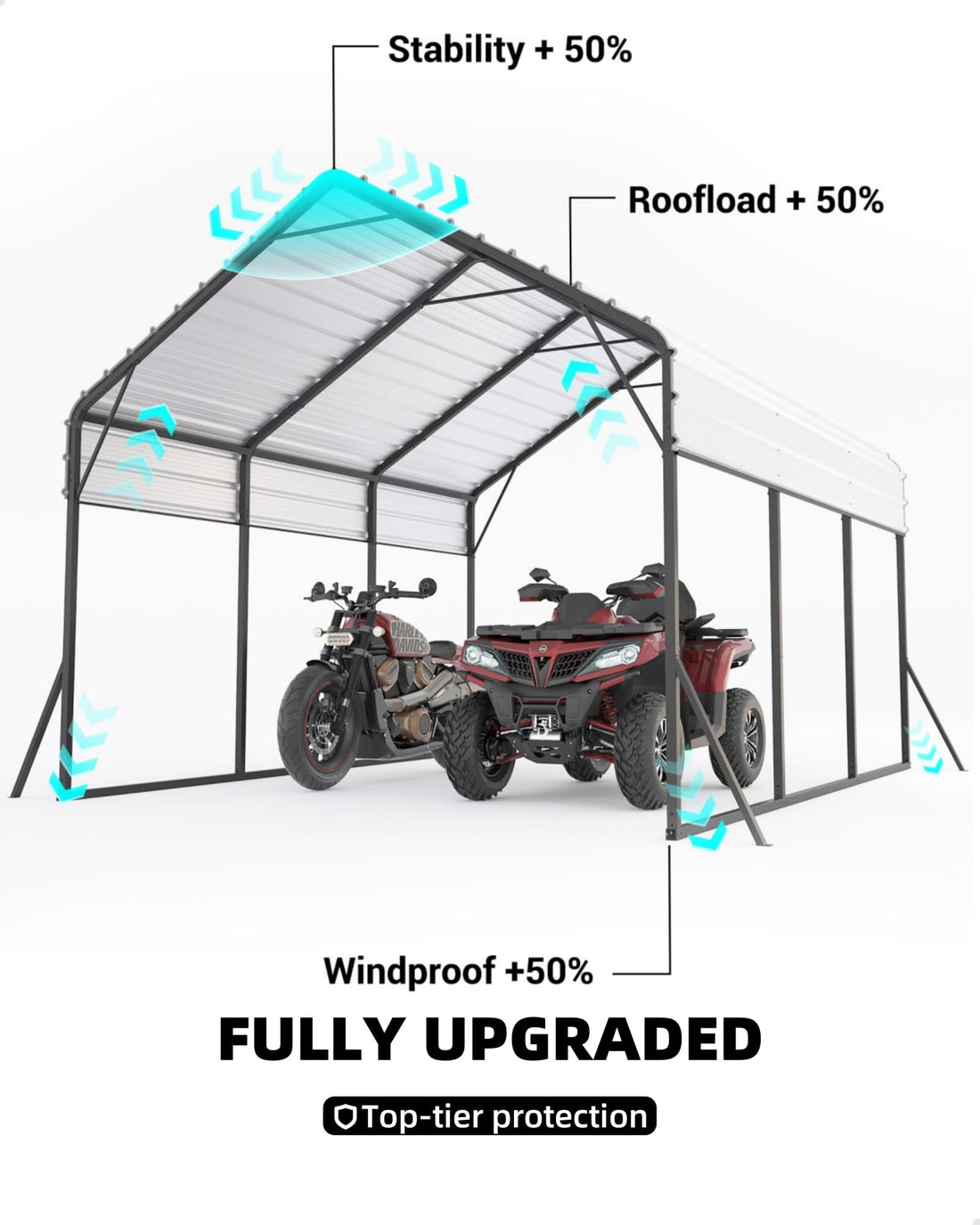 11x20x9 Ft Vertical Roof Metal Carport
