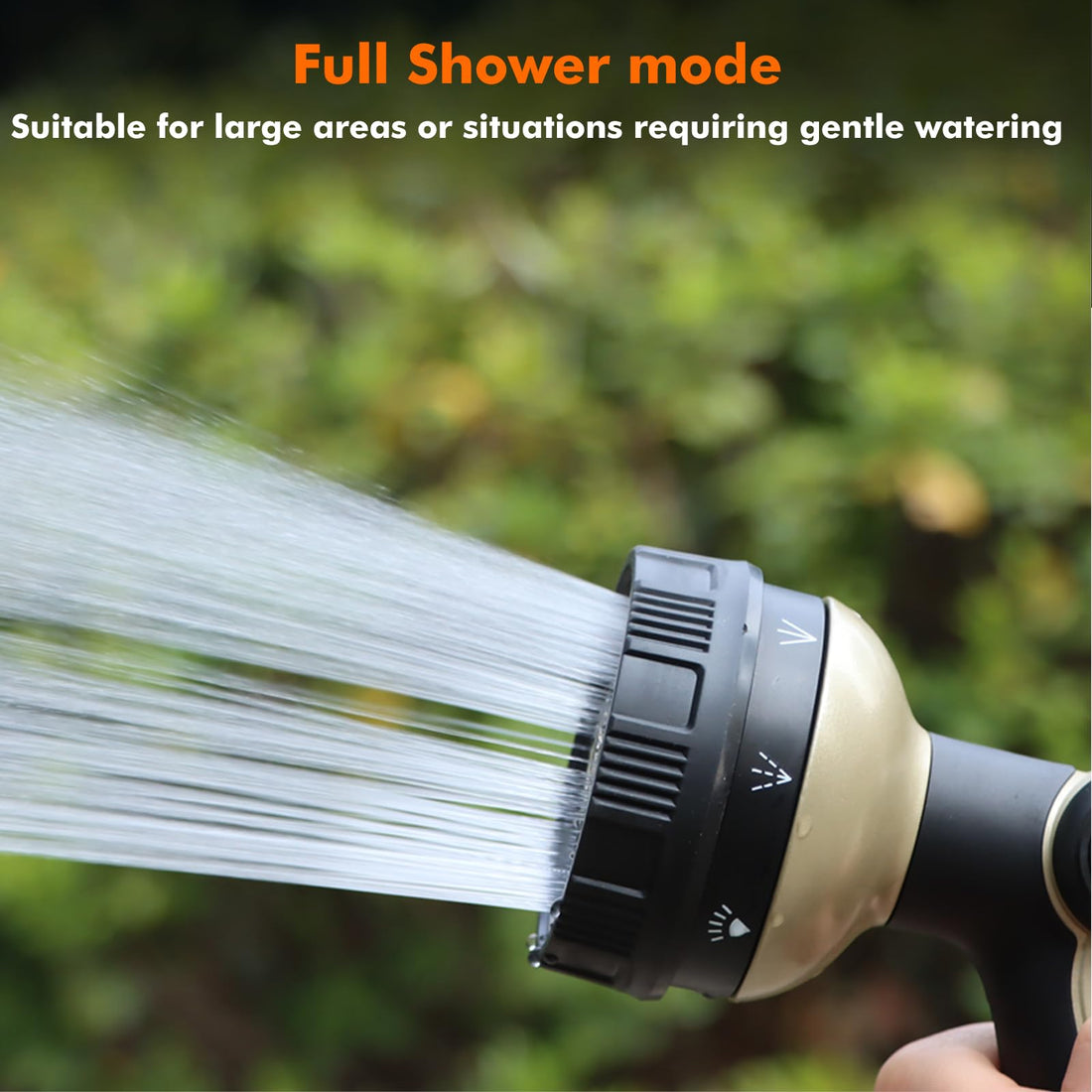 RESTMO Metal Hose Nozzle, 8 Spray Patterns – Bronze