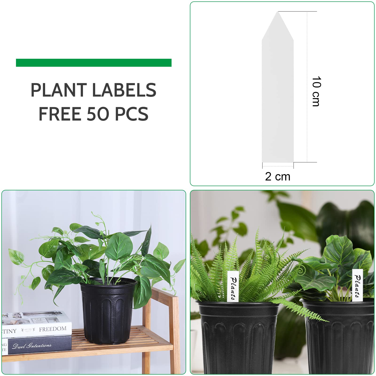 JERIA 100-Pack 0.5 Gal Nursery Pots with Labels
