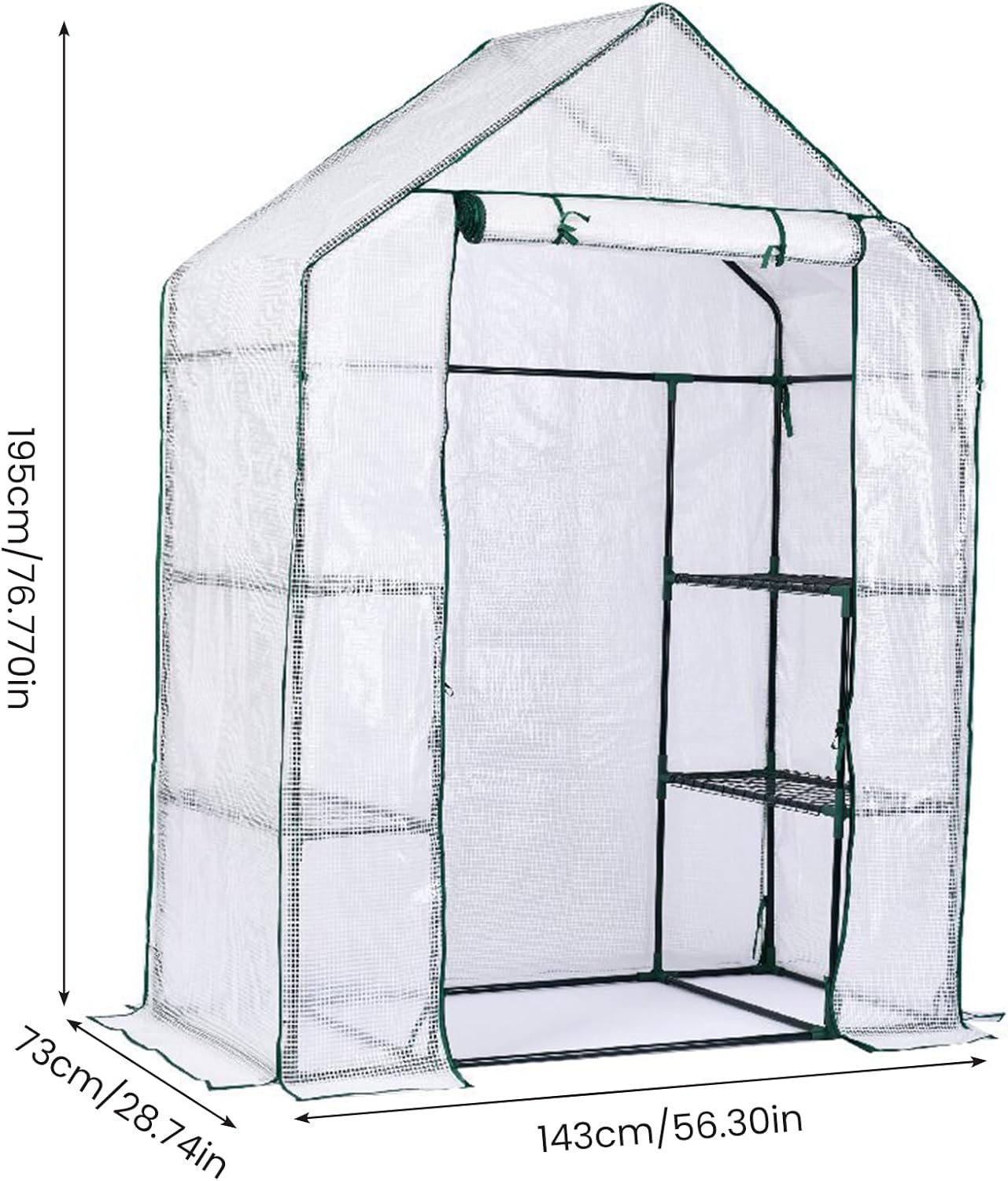 Walk-in Portable Greenhouse with Shelves