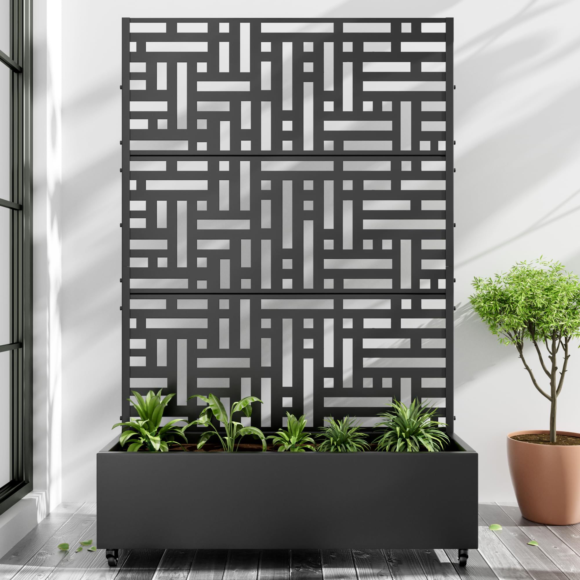 Casaphoria Metal Raised Garden Bed with Trellis