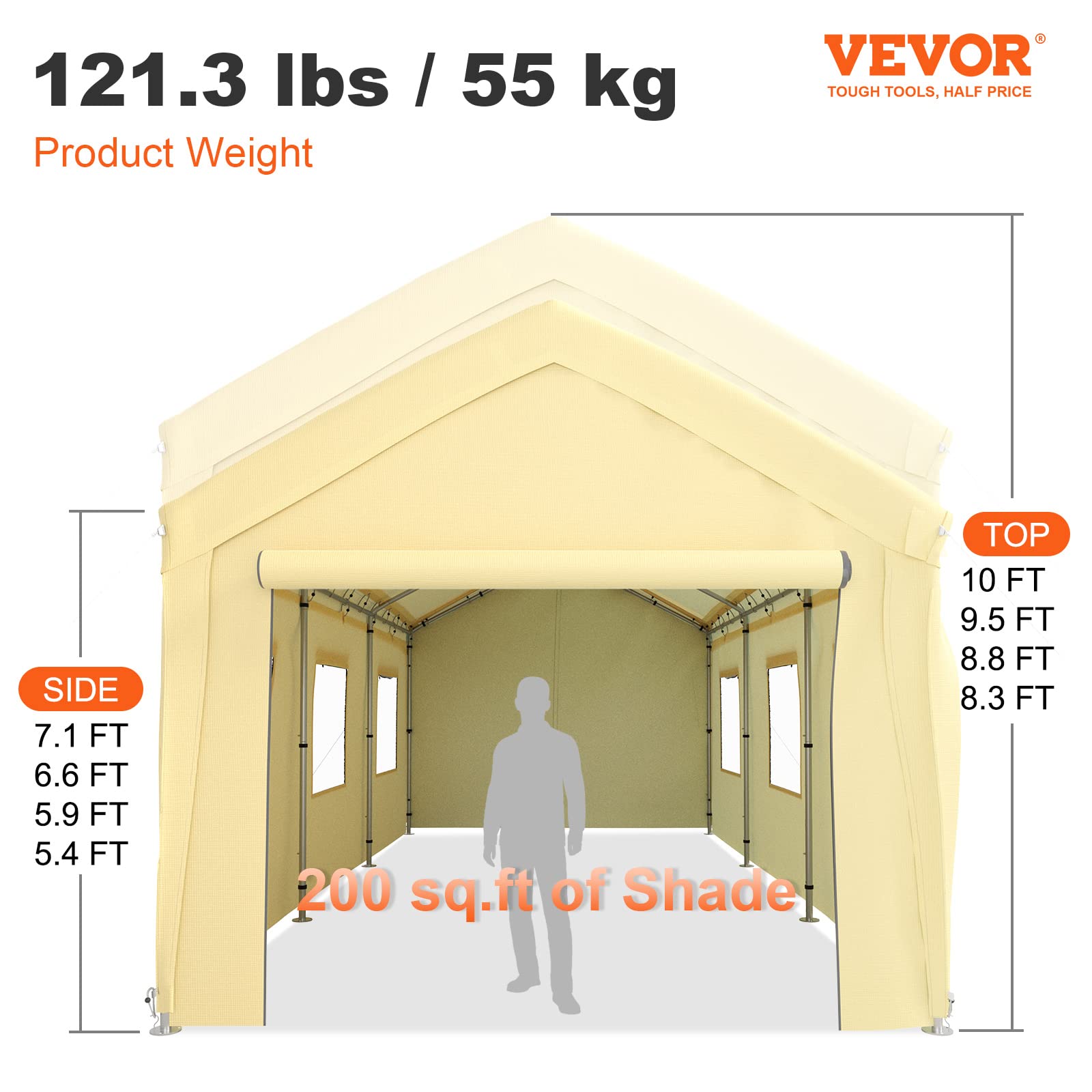10x20 Ft VEVOR Heavy-Duty Carport