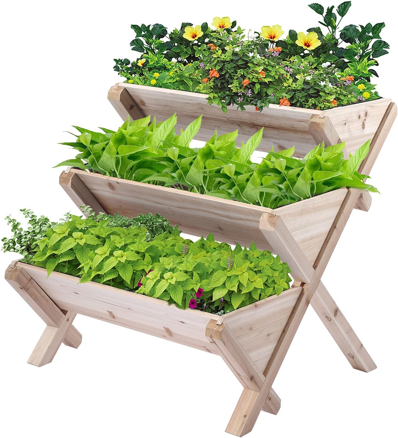 3-Tier Wooden Vertical Raised Garden Bed