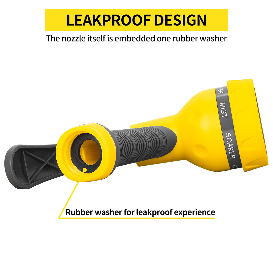 AUTOMAN Garden Hose Nozzle, 7-Pattern Spray