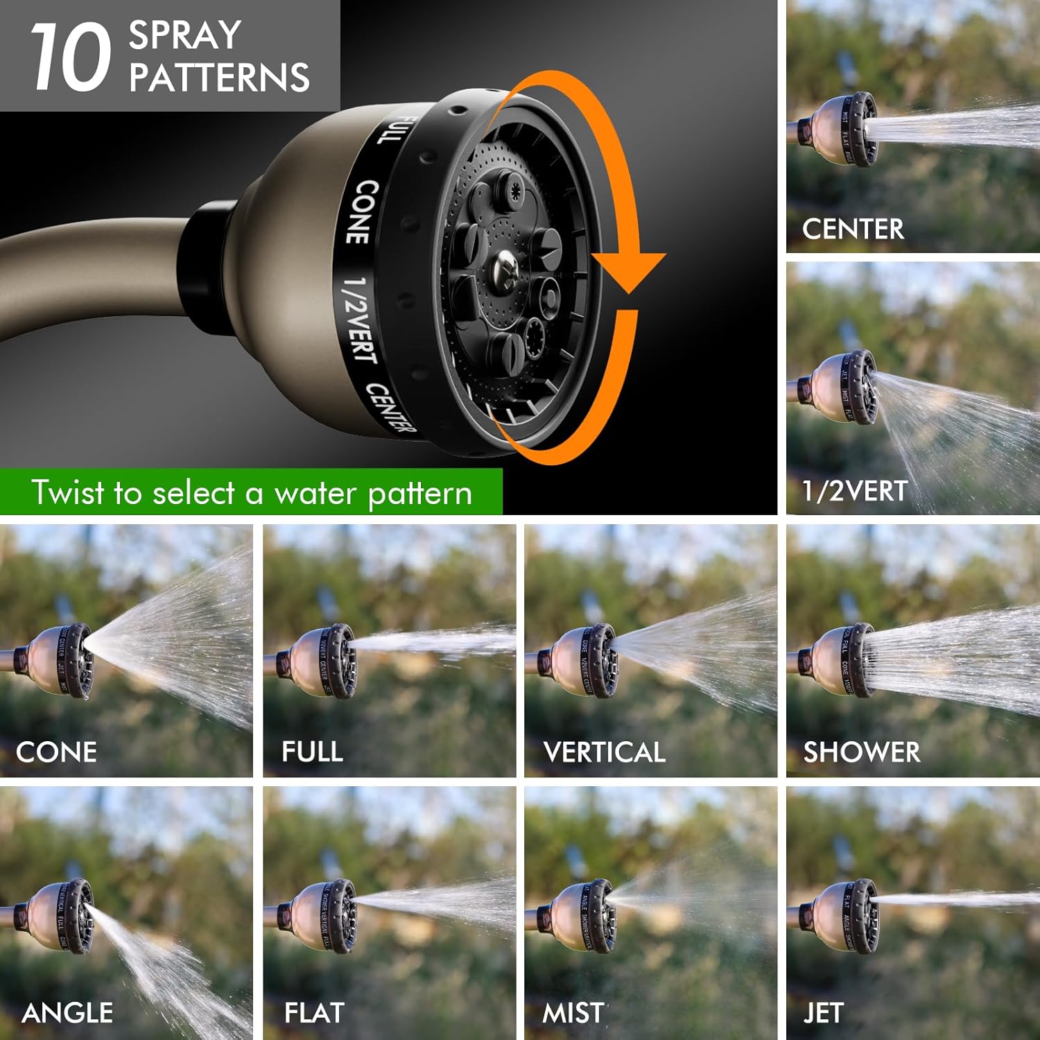 RESTMO Metal Hose Wand with Thumb Control