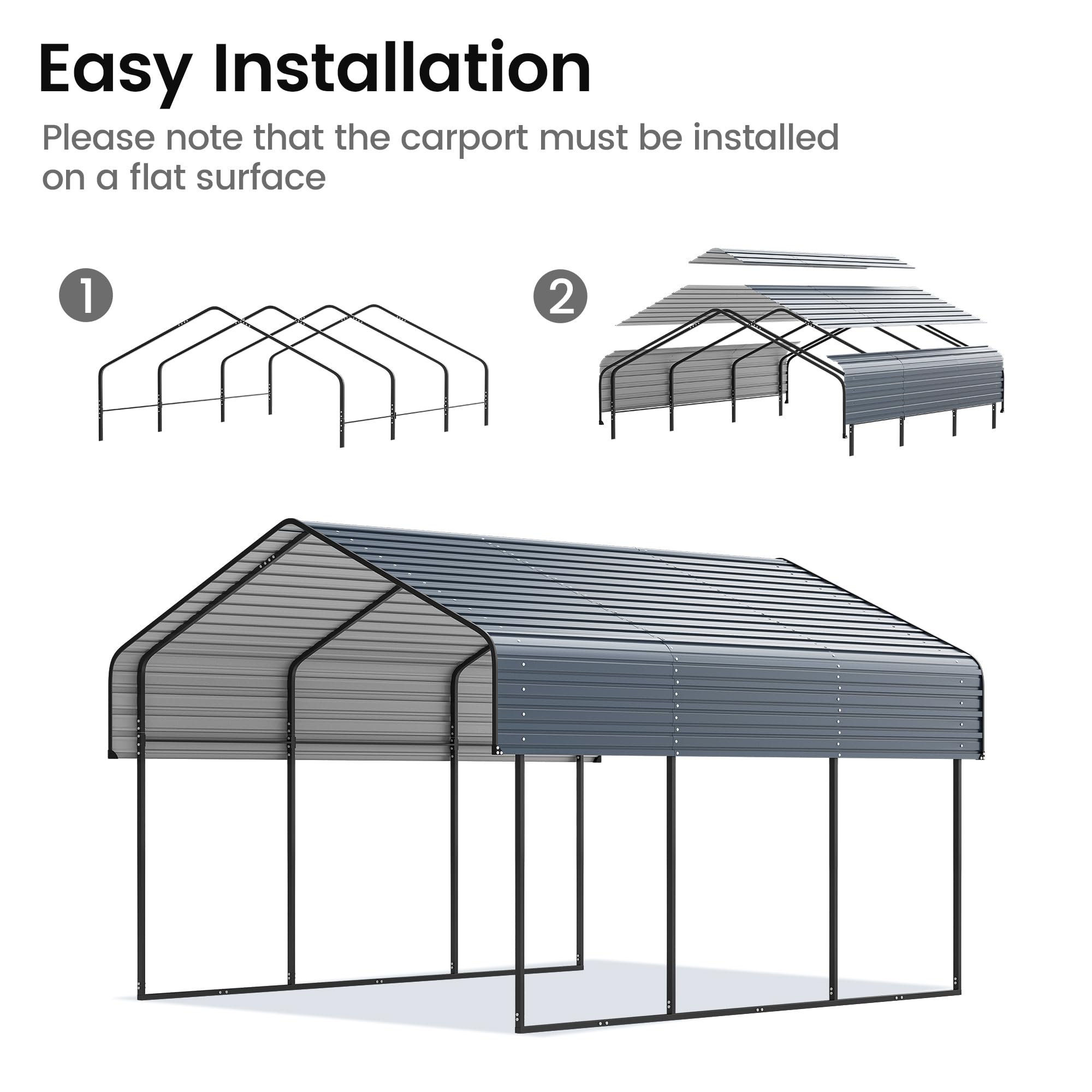 12x20 Ft Real Relax Heavy-Duty Carport