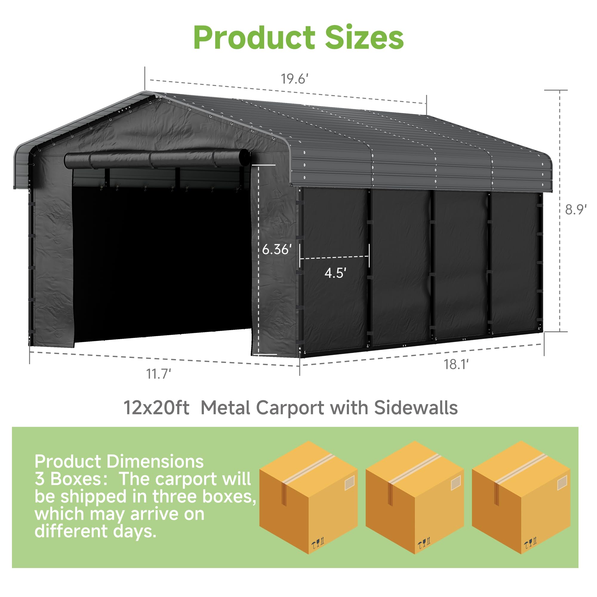 12x20 Ft Real Relax Heavy-Duty Carport