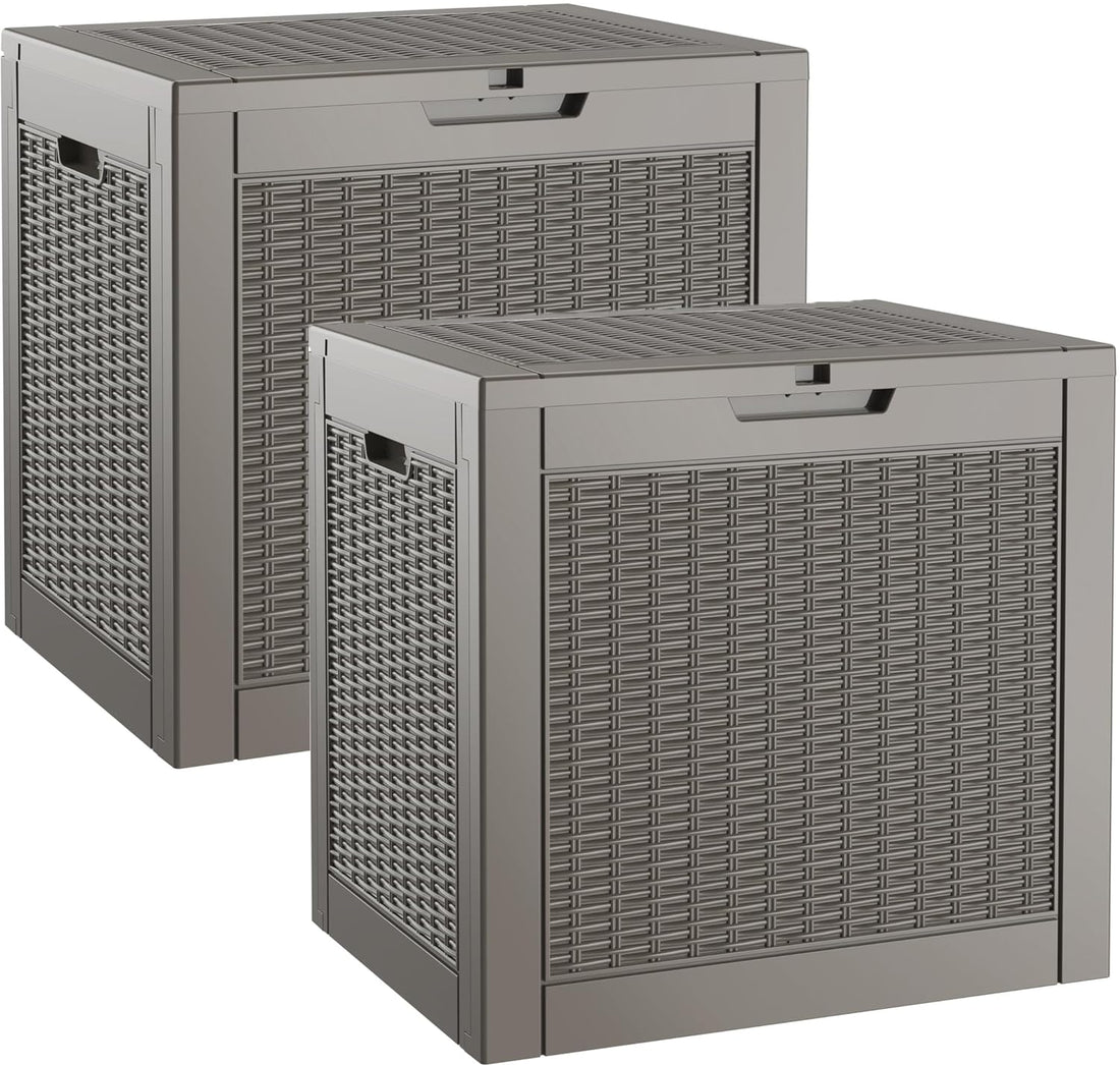 32-Gallon Resin Deck Box 2-Pack, Black