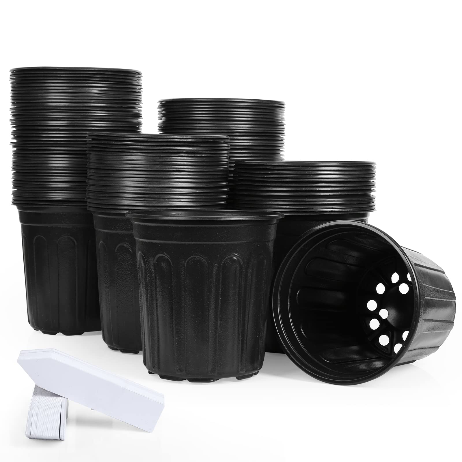 JERIA 100-Pack 0.5 Gal Nursery Pots with Labels