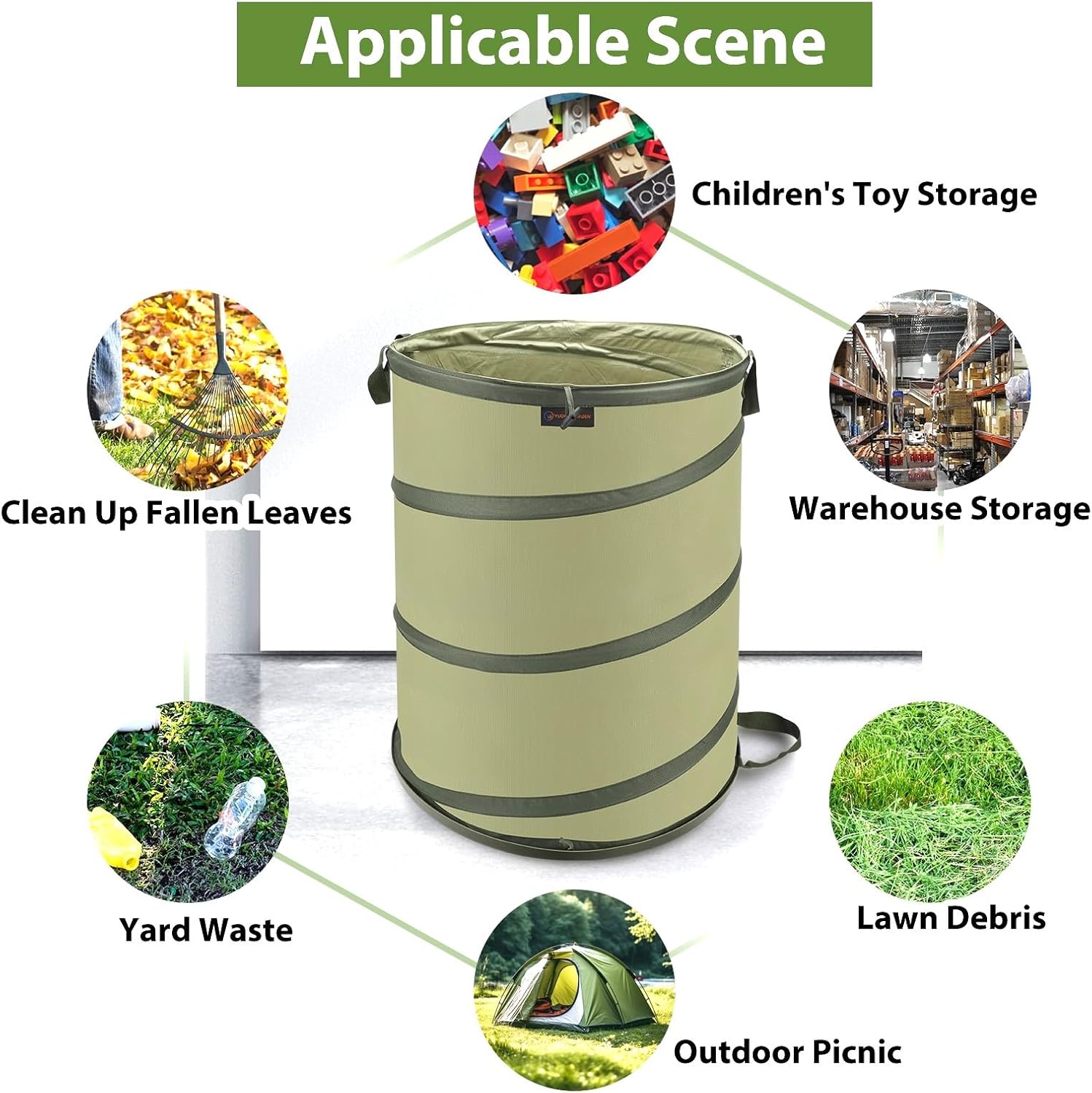 YUDI & GARDEN 45-Gallon Collapsible Garden Bag