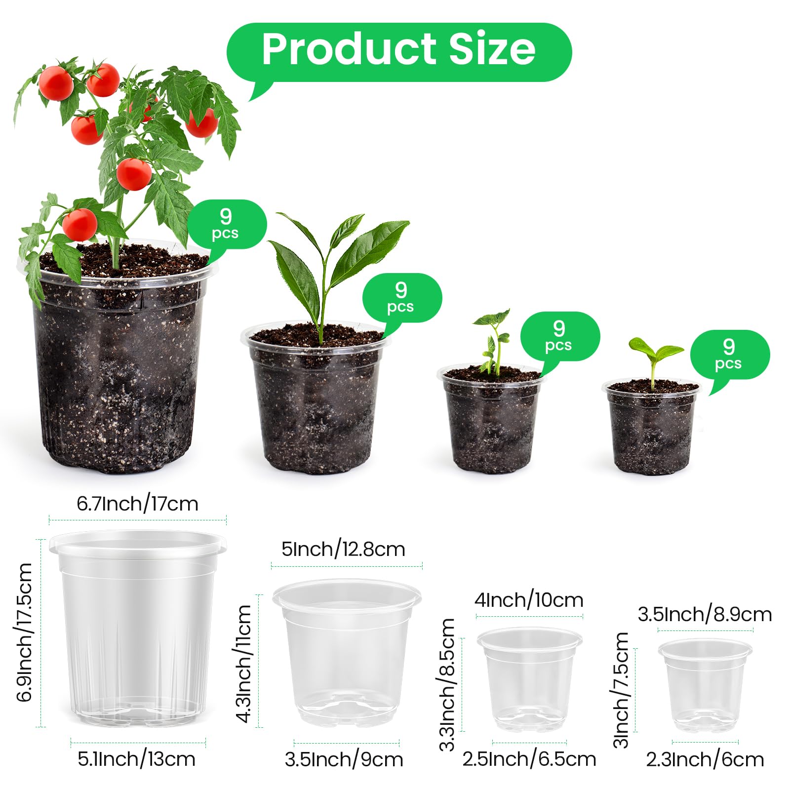 "30-Pack Clear Nursery Pots with Drainage"
