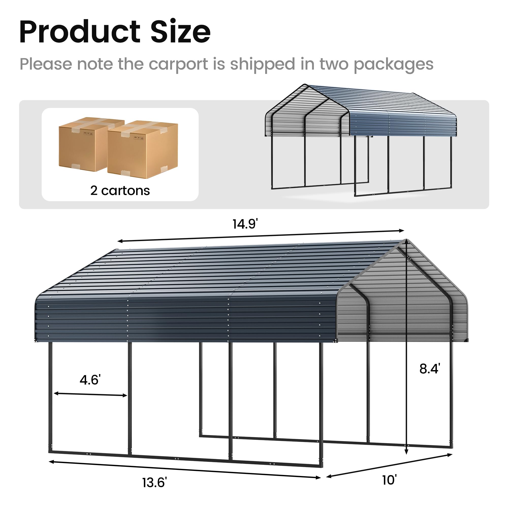 12x20 Ft Real Relax Heavy-Duty Carport