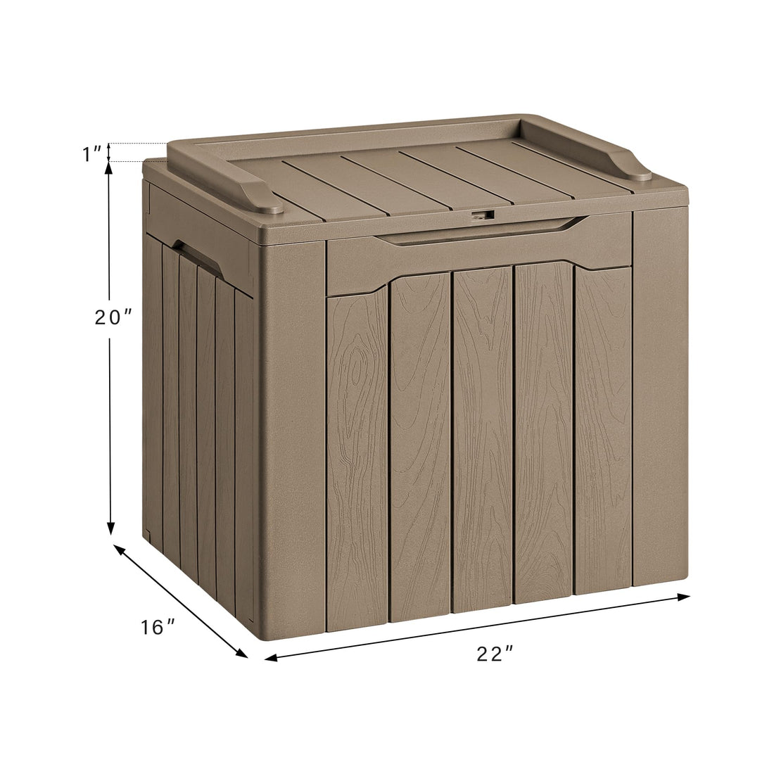 Devoko 30-Gallon Resin Deck Storage Box, Black