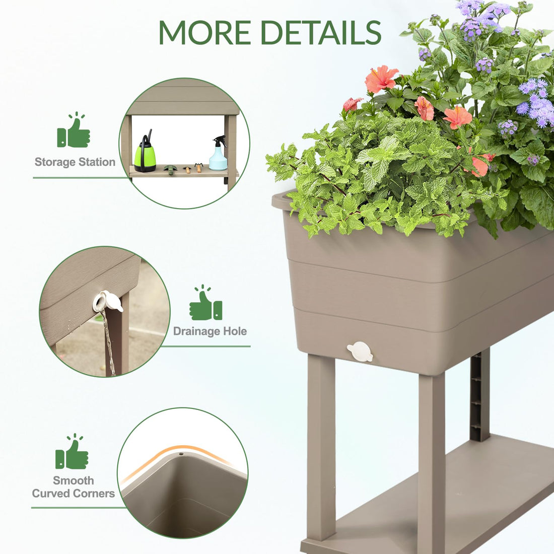Aoodor Raised Planter Box Set of 3