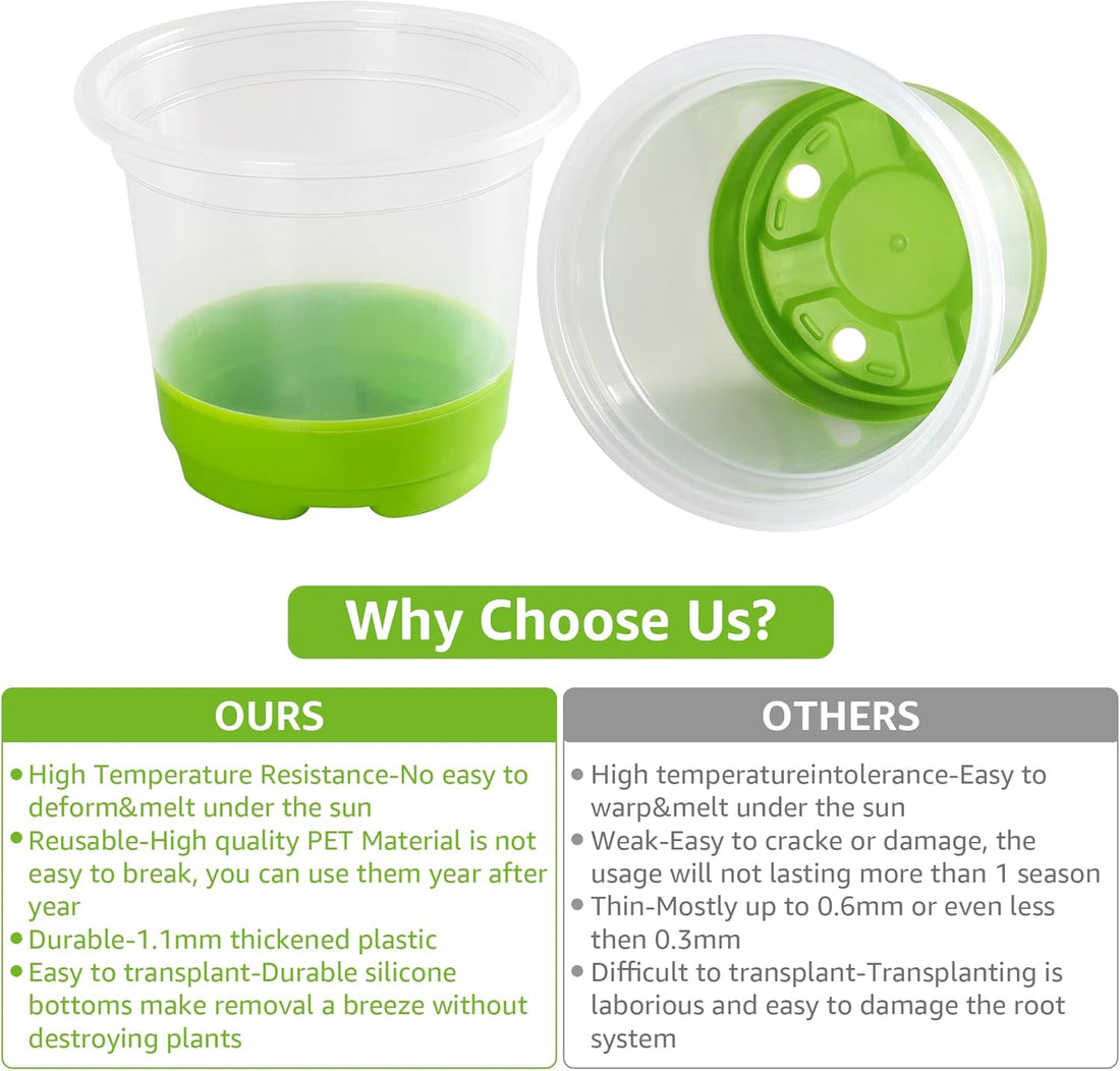 MIXC 30-Pack 4" Clear Pots